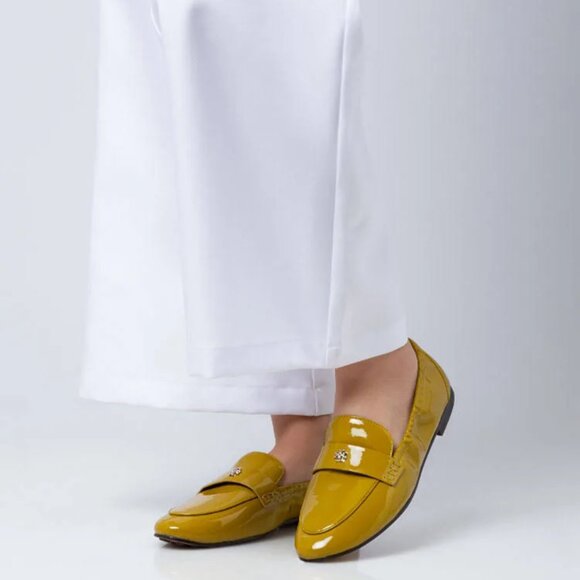 Tory Burch Ballet Loafer Mustard Patent Leather Size: 8 - Picture 1 of 16
